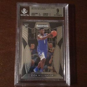 Zion Williamson Beckett graded 9 mint rookie card